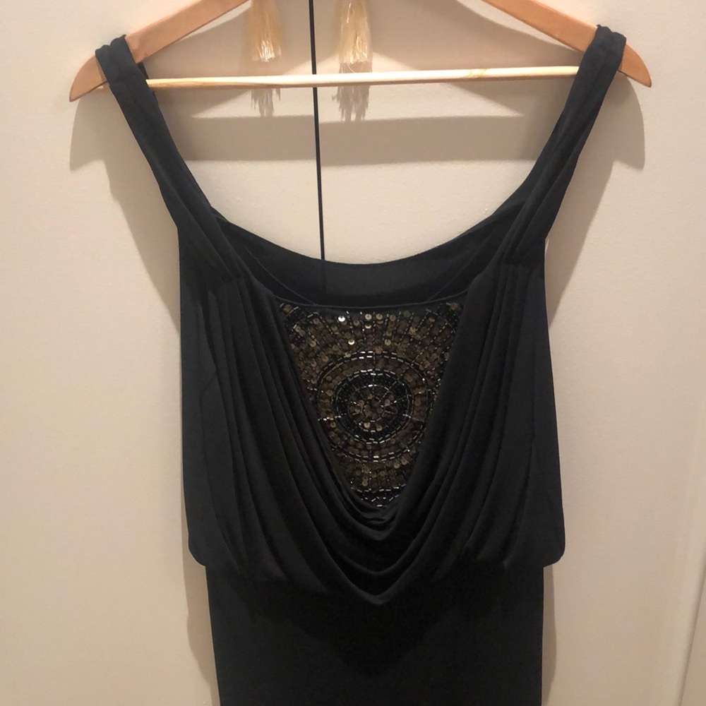Mango Black Cocktail Dress with Sequin Back